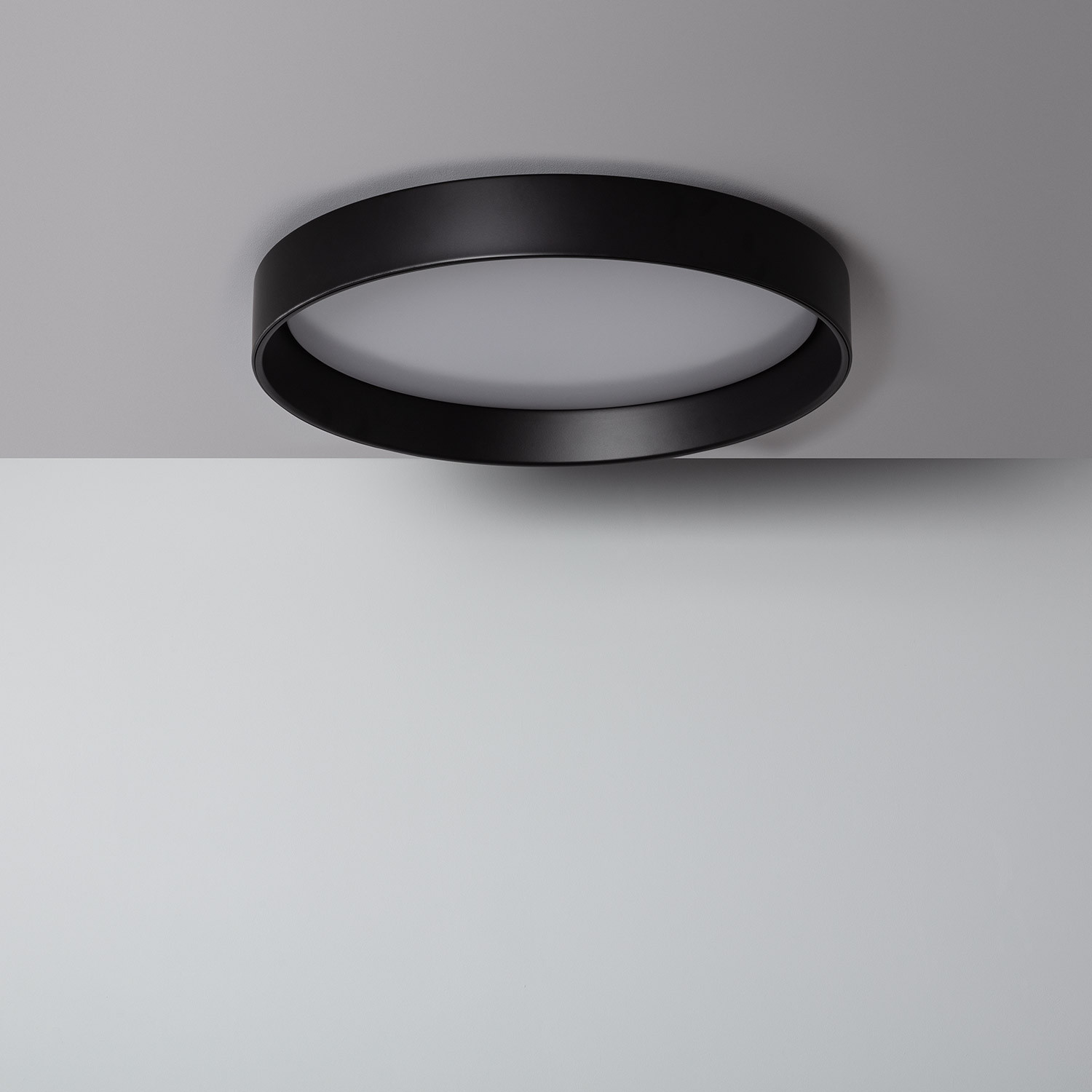 Ontcijferen Harden advies Plafondlamp LED 30W Rond Metaal Ø550 mm CCT Selecteerbaar Black Design -  Ledkia