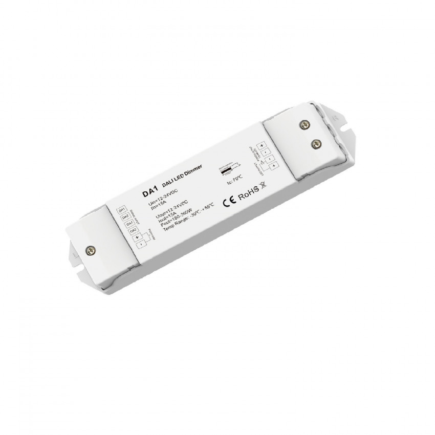 Driver DALI 1 Kanaal Dimbare voor Enkelkleurige LED Strip 12/48V Compatibel met drukknop 