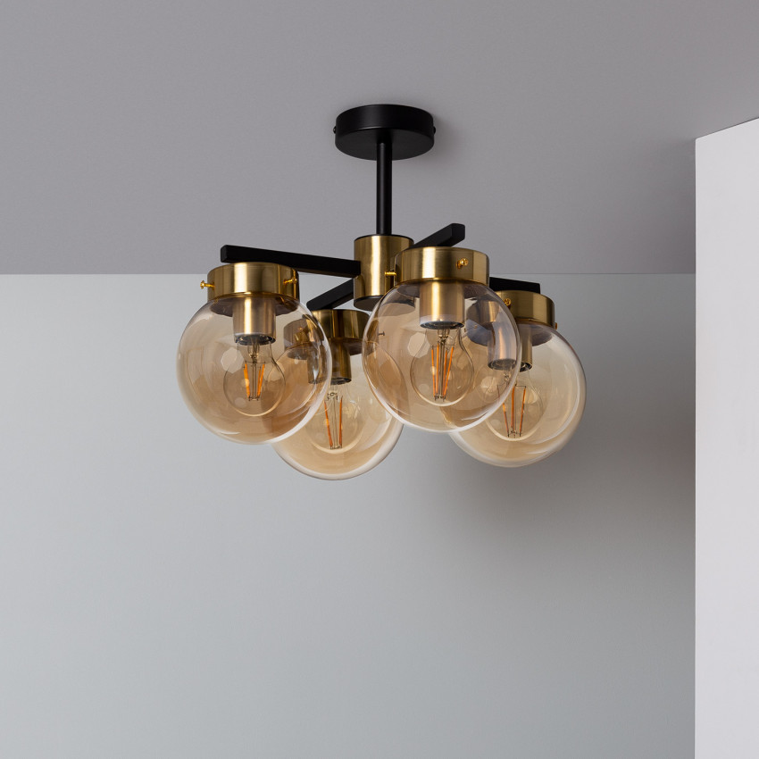 Plafondlamp  Metaal en Glas Cawu