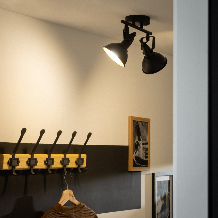 Foco Orientable Emer 2x Negro