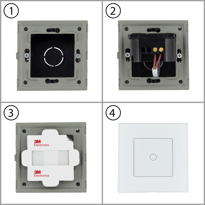 Interruptor Triple con Marco Cristal Modern