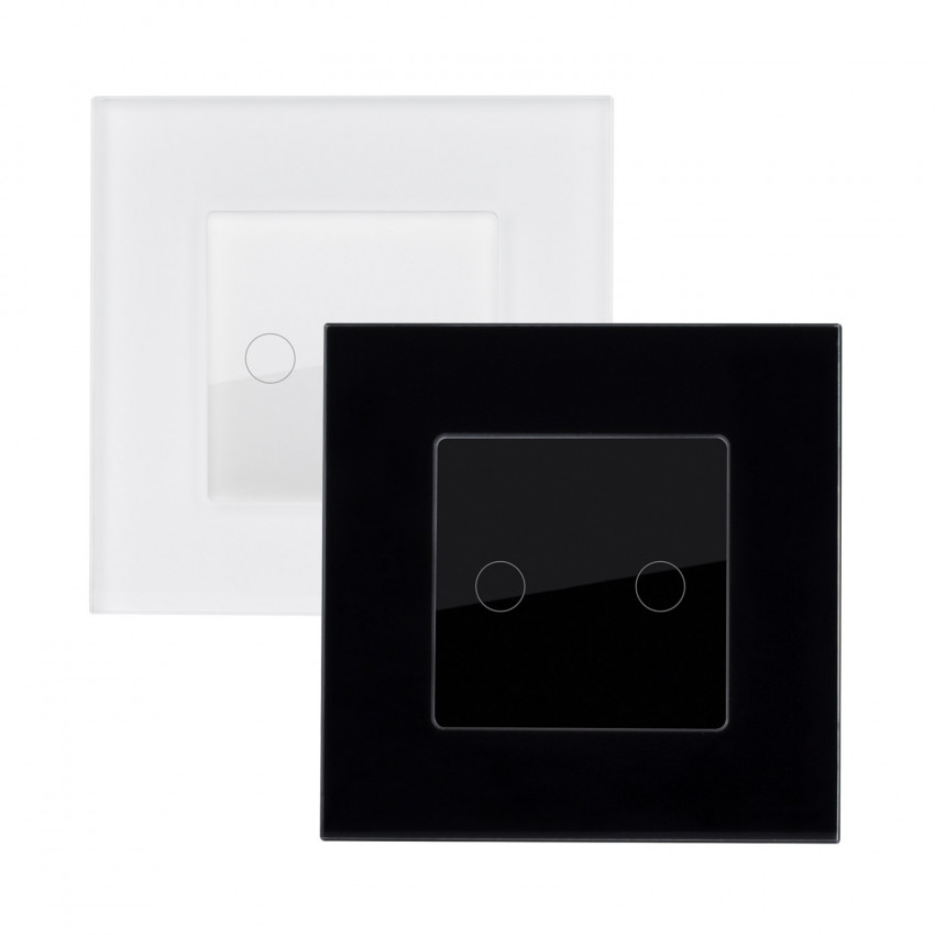 Dubbele Touch Schakelaar met Modern Glazen Frame
