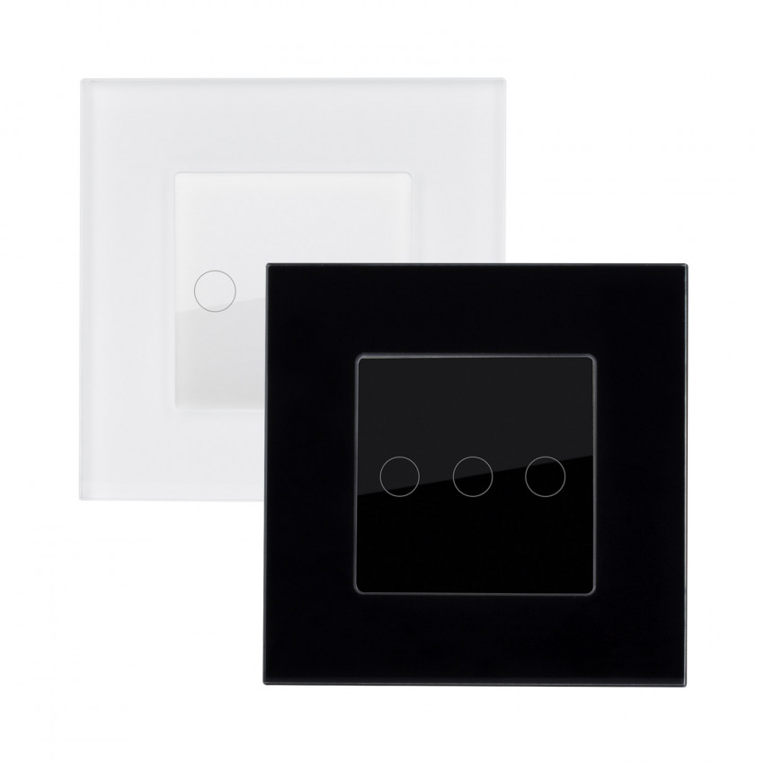 Drievoudige Touch Schakelaar met Modern Glazen Frame