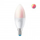 Bombilla LED Smart WiFi + Bluetooth E14 C37 RGBCCT Regulable WIZ 4.9W