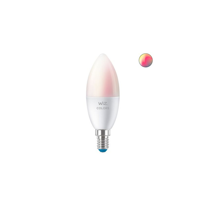 LED Lamp Smart WiFi + Bluetooth E14 C37 RGB+CCT Dimbaar WIZ 4.9W