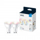 Pack 2 Bombillas LED Smart WiFi + Bluetooth GU10 PAR16 RGBCCT Regulable WIZ 4.9W
