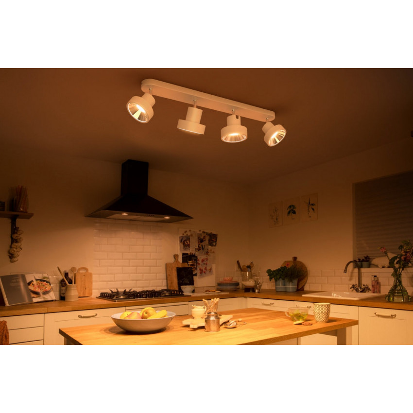 Lámpara de Techo LED con Cuatro Focos PHILIPS Bukko 4x4.3W