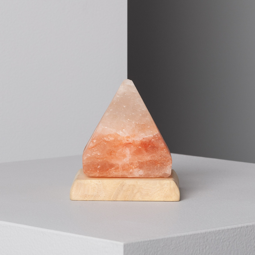 Tafellamp Piramide Mineraal Zout LED met USB aansluiting