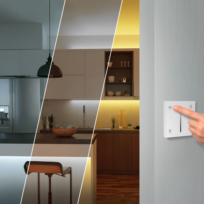 LED Strip Monocolor met Touch Dimmer mechanisme en voeding  in te korten om de 10cm