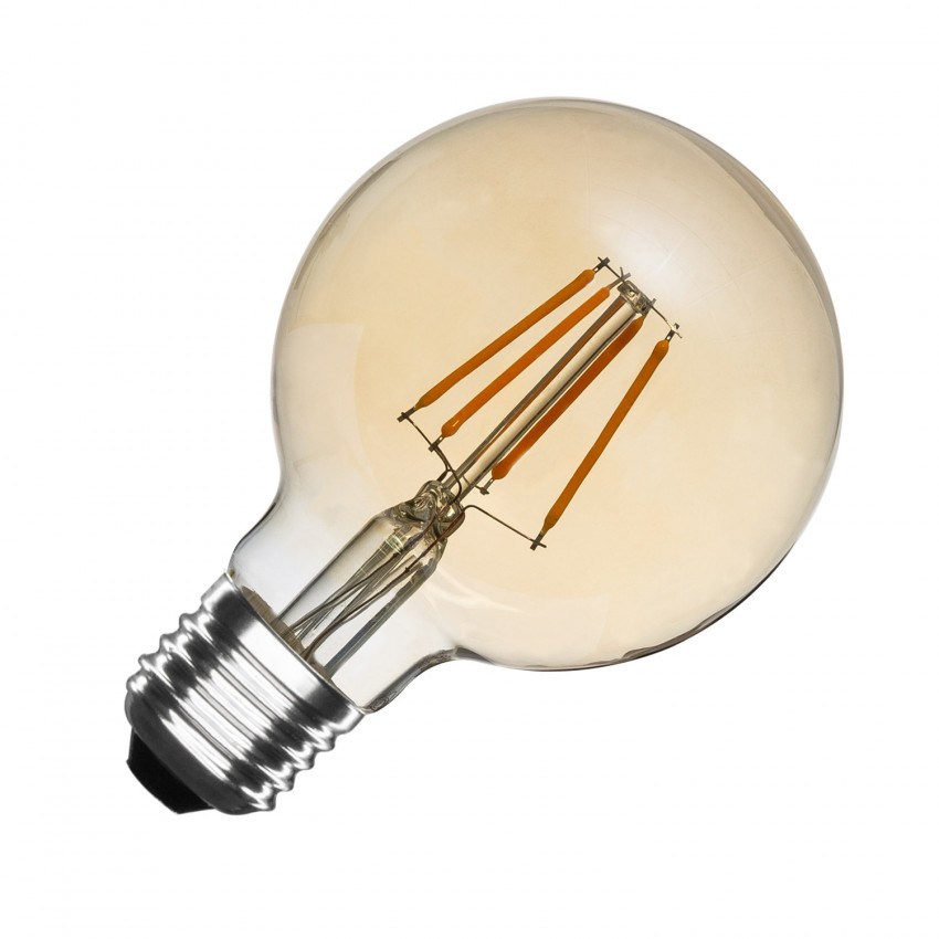 LED Lamp E27 G80 5.5W Filament Gold ballon Dimbaar