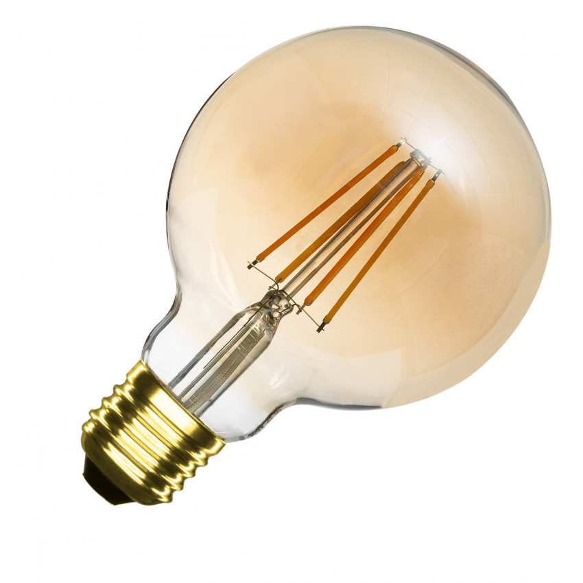 G95 E27 6W gouden planeet filament LED lamp (dimbaar) 
