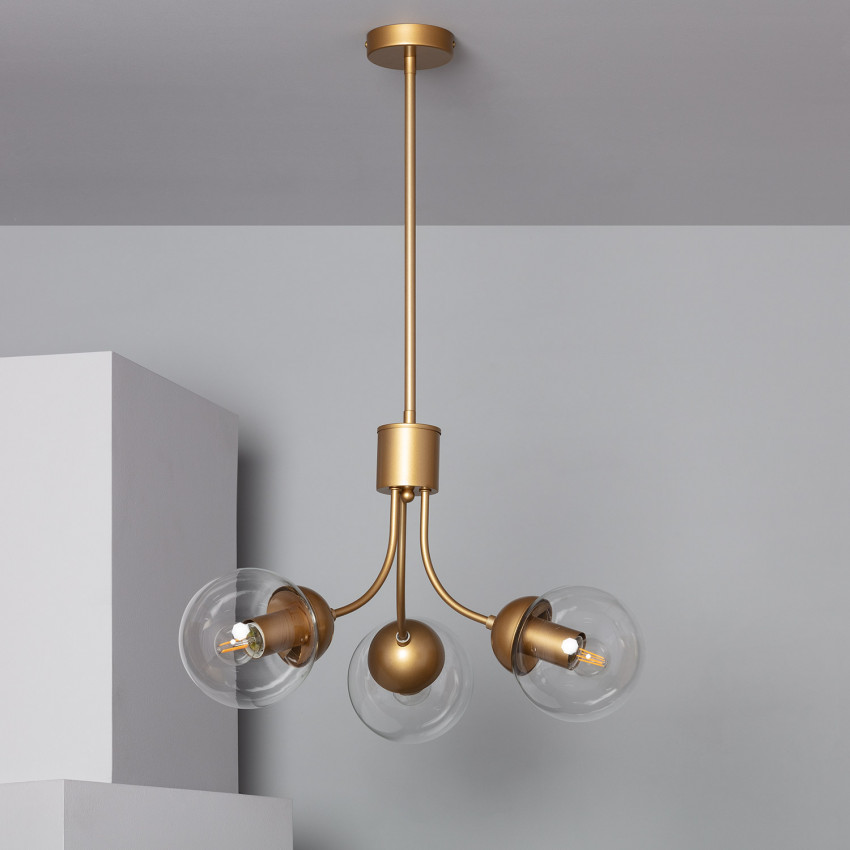 Hanglamp  Metaal en Glas Tridente 