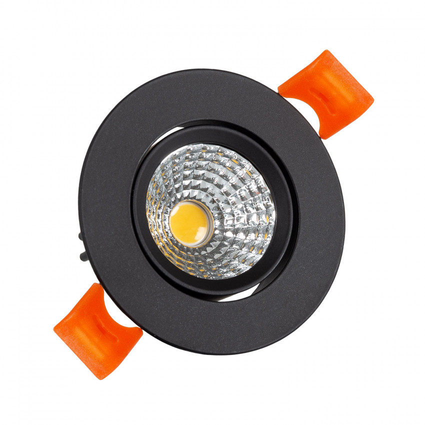 Downlight LED 5W COB Richtbaar Rond  Zwart Zaag maat Ø55 mm CRI92 Expert Color No Flicker