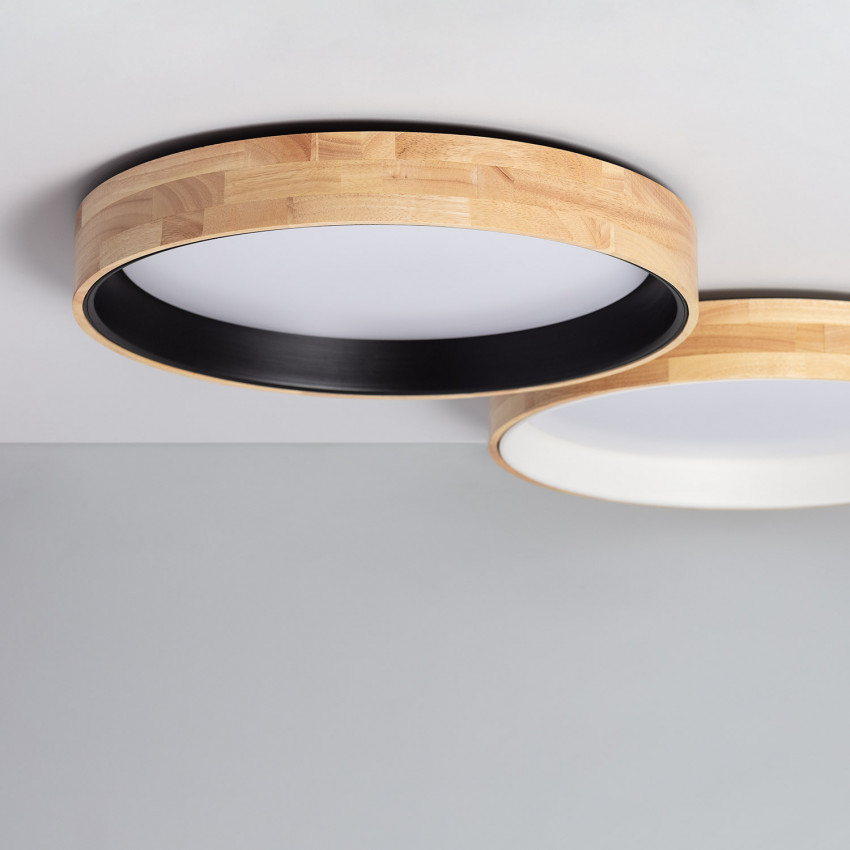 Plafondlamp LED 30W Rond Hout Ø570mm CCT Selecteerbaar Dari