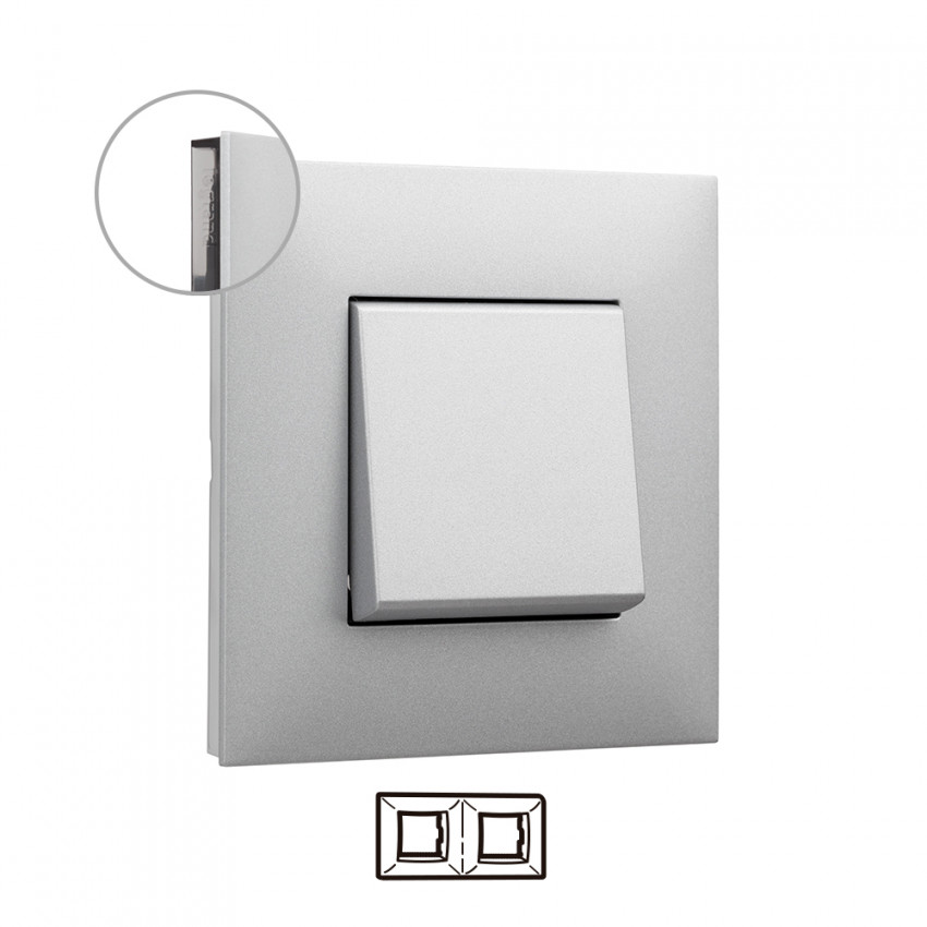 Sier Frame 2 Elementen Aluminium van LEGRAND Valena Next 741032