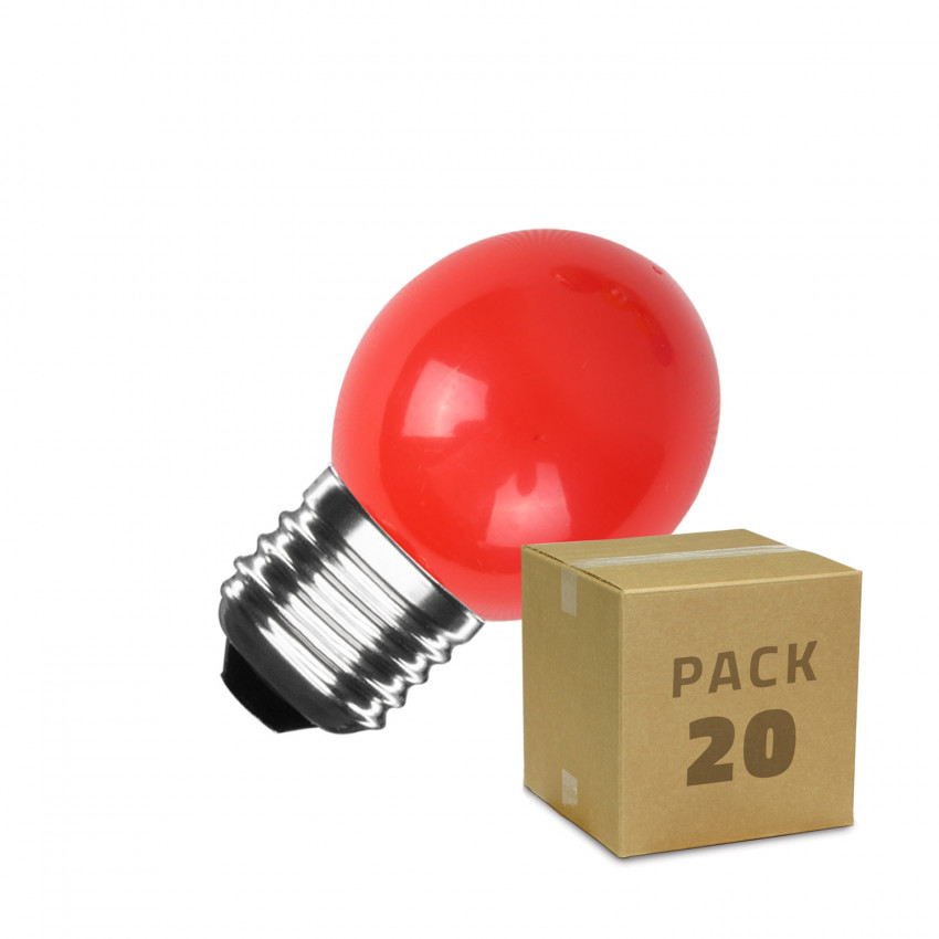 Doos met 20St LED Lampen E27 G45 3W Monocolor