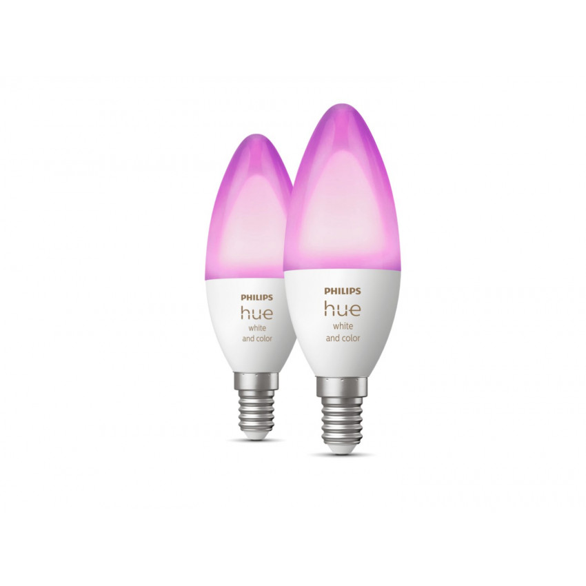 Pack  LED Lampen E14 White Color 2x5.3W PHILIPS Hue 