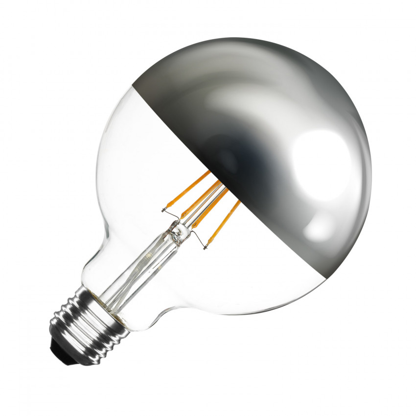 LED Lamp Filament E27 6W 550 lm G125  Dimbaar Chrome Reflect 