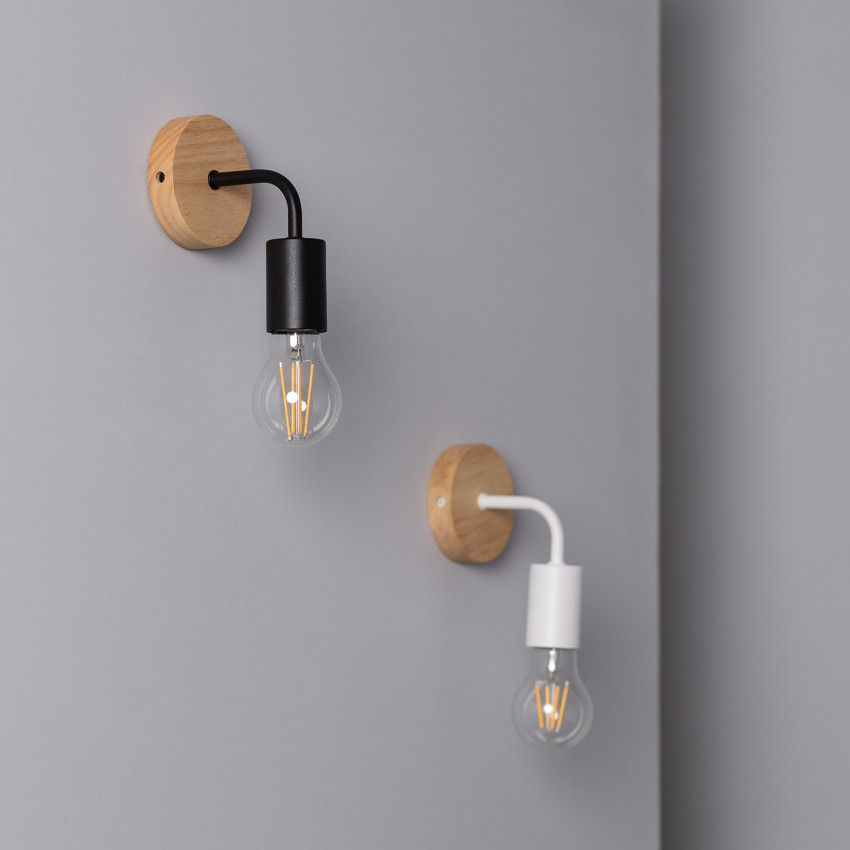 Wandlamp van Hout en Metaal Jedali