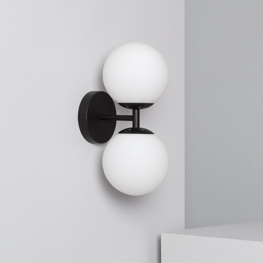 Wandlamp van Metaal en Glas Balts Duplo 