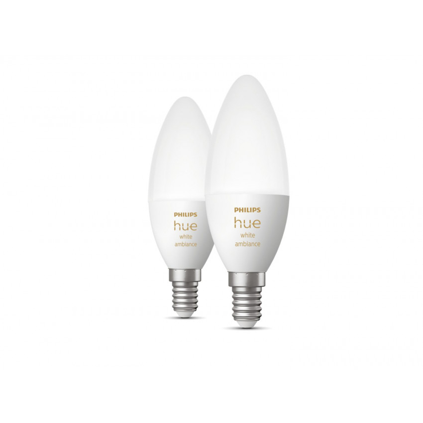 Doos met 2St LED Lampen PHILIPS Hue White Ambiance E14 B39 5.2W