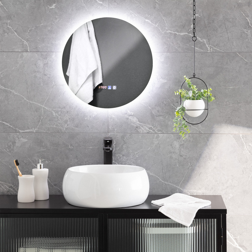 Decoratieve Spiegel LED Volpe met CCT Anti-Condens En Touch Ø45 cm