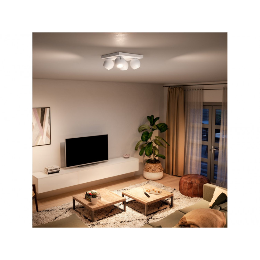 Lámpara de Techo White Ambiance Cuatro Focos GU10 PHILIPS Hue Buckram