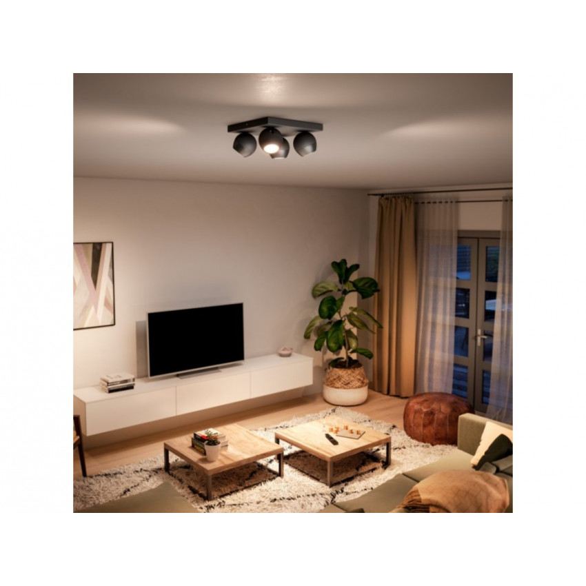 Lámpara de Techo White Ambiance Cuatro Focos GU10 PHILIPS Hue Buckram