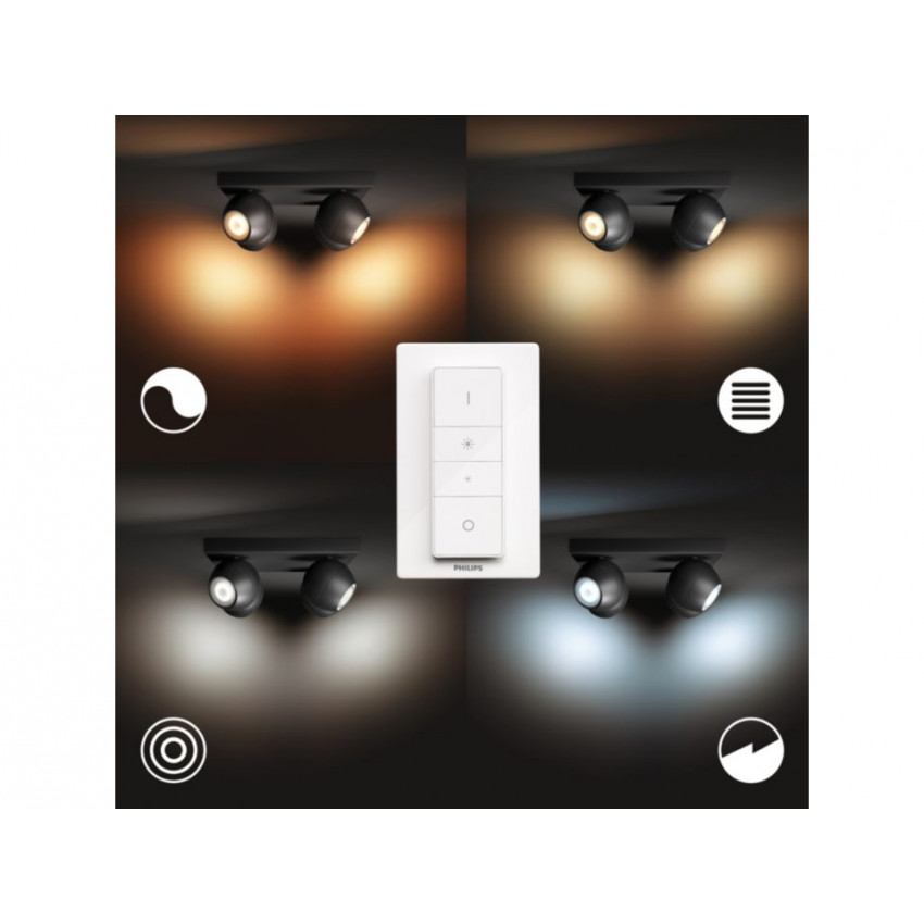 Lámpara de Techo White Ambiance Cuatro Focos GU10 PHILIPS Hue Buckram