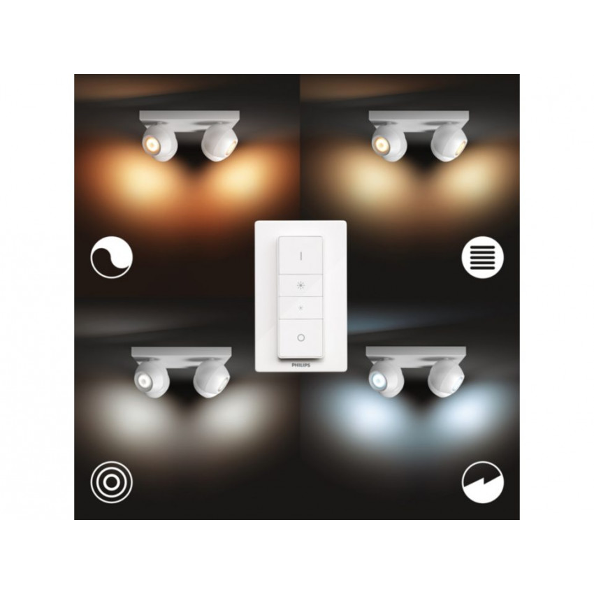 Lámpara de Techo White Ambiance Cuatro Focos GU10 PHILIPS Hue Buckram