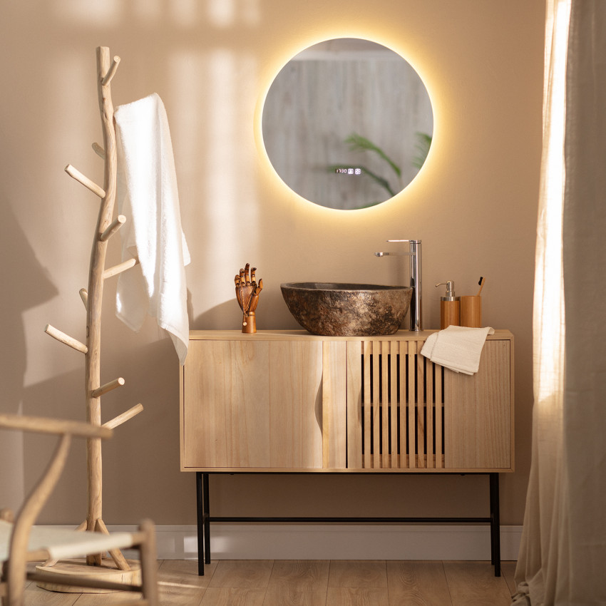 Badkamer Spiegel met LED Licht en Anti-condens Ø60 cm Big Volpe 