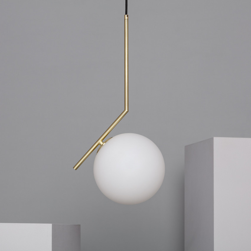 Hanglamp van Metaal en Glas Moonlight