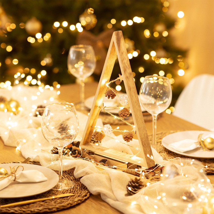LED Gouden Kerstboom werkt op Batterij 