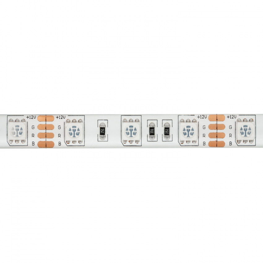 Kit Tira LED RGB 12V DC IP65 60LED/m 5m con Controlador Smart WiFi y Fuente Alimentación