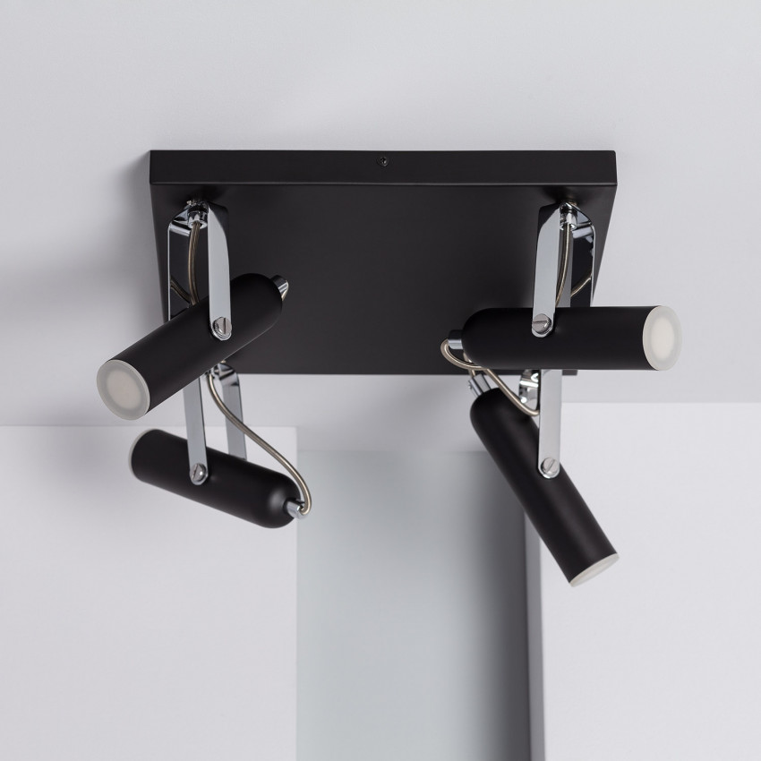 Foco LED Orientable Quvu 4x4W Negro