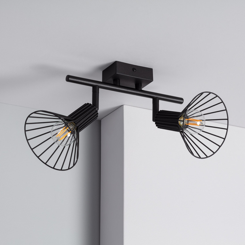 Plafondlamp  Aluminium  Richtbaar Metaal  2 Spots Royal