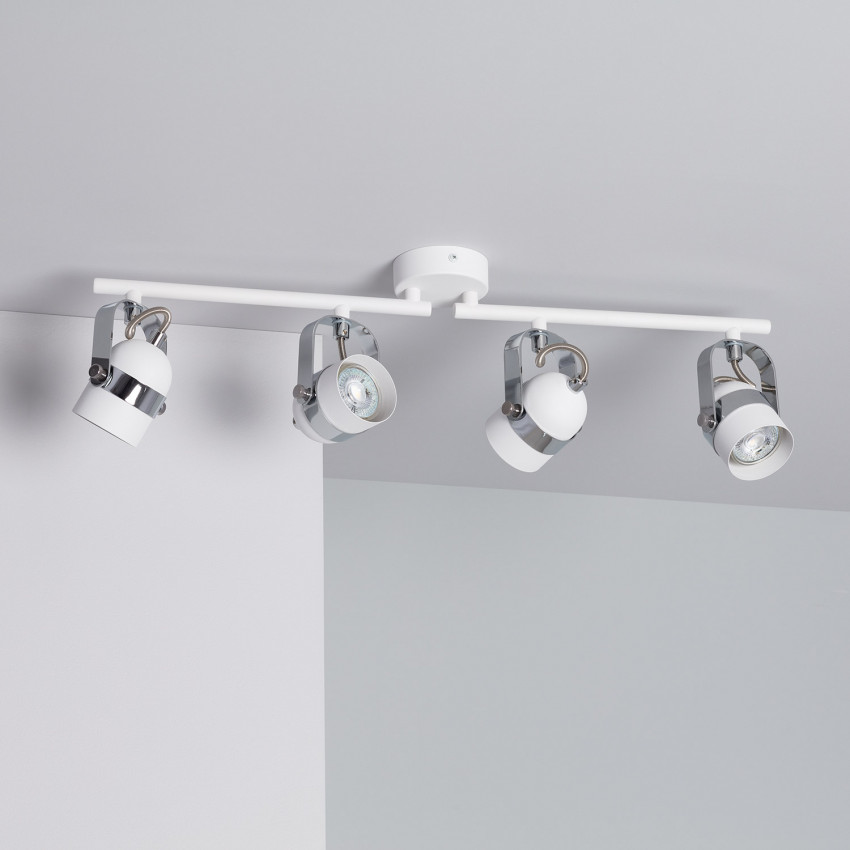 Plafondlamp  Aluminium  Wit verstelbare Sinner met 4 Spots