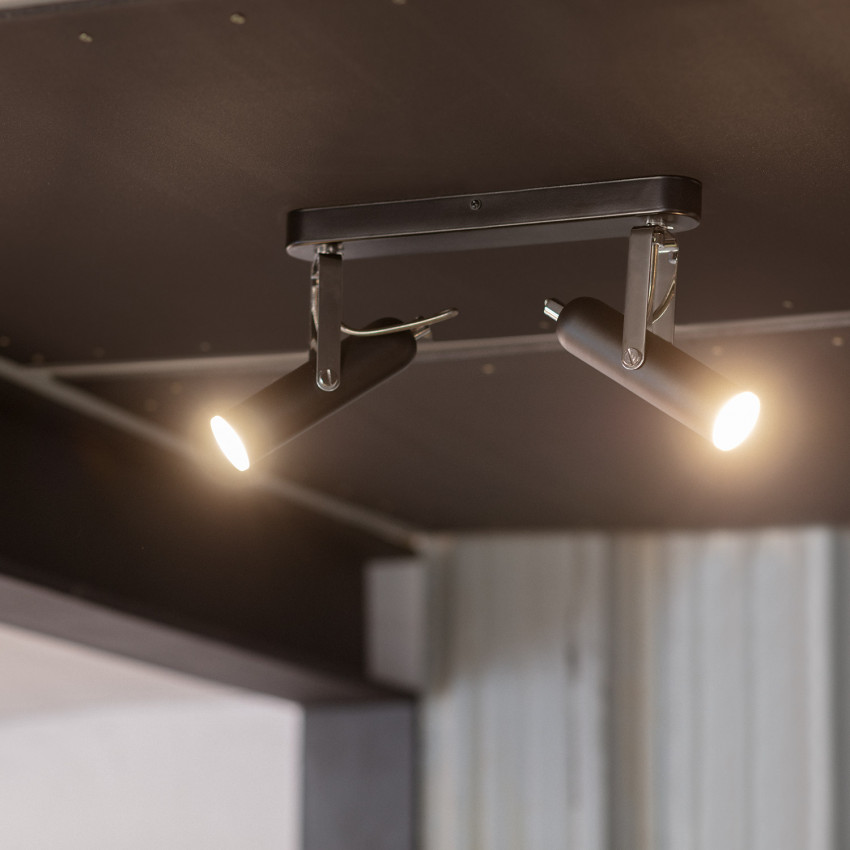 Foco LED Orientable Big Quvu 2x4W Negro