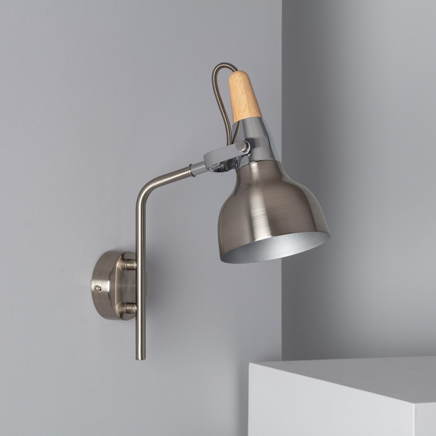 Wandlamp Aluminium  met Verstelbare Bovenarm 1 Spot Emer Zilver 