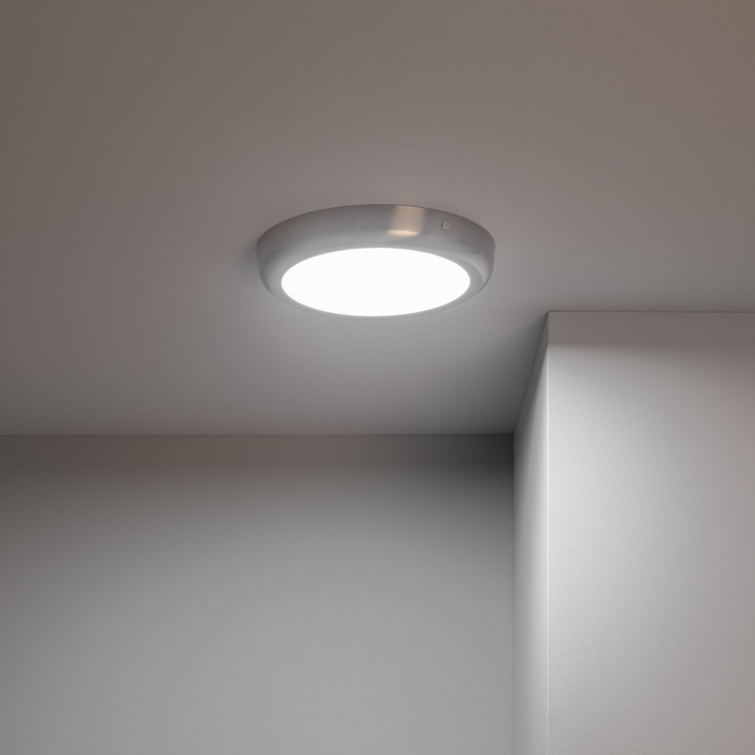 Plafón LED Circular Silver Design 18W