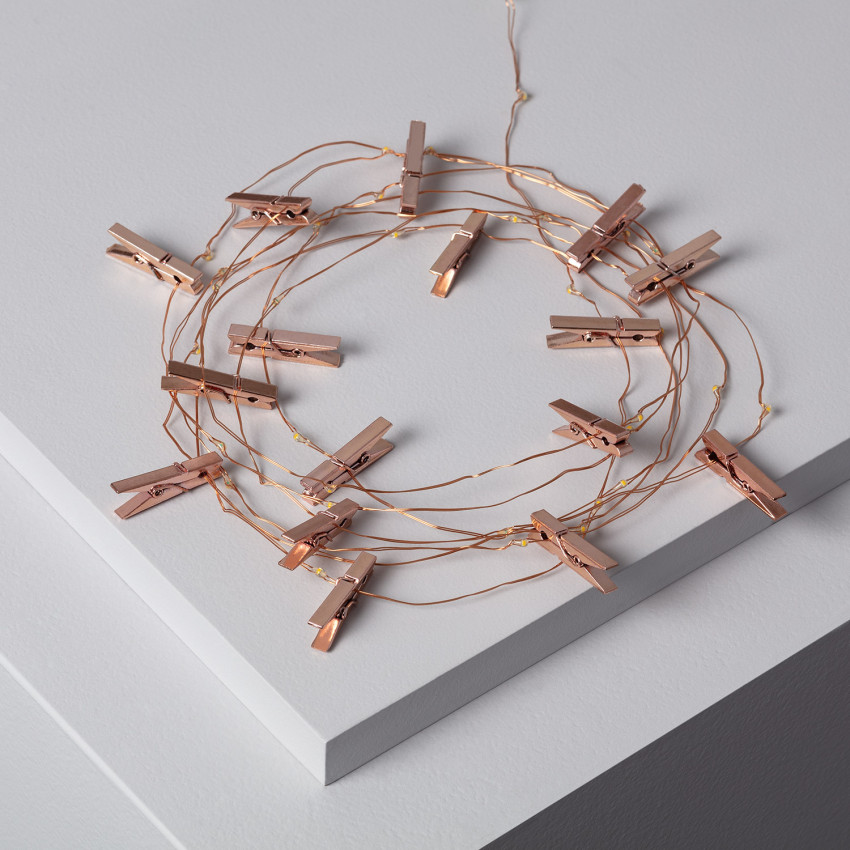 Lichtslinger Knijpers LED Rosé Goud op Batterijen 3.5m