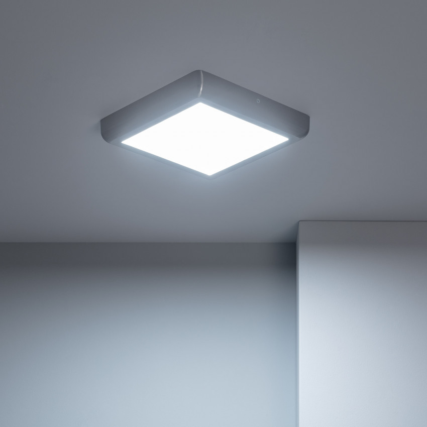 Plafón LED Cuadrado Silver Design 18W