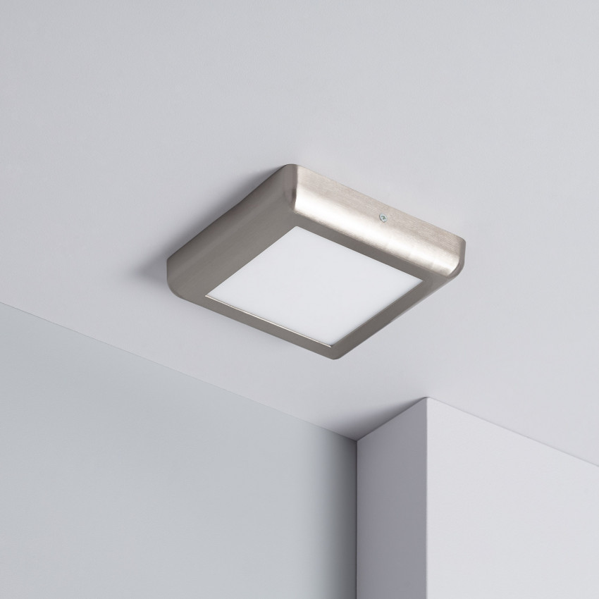 Plafondlamp Vierkant Metaal Design Silver 12W LED 180x180 mm