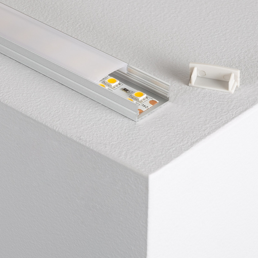 Aluminium Profiel Opbouw 1m voor Dubbele LED strips tot 20mm