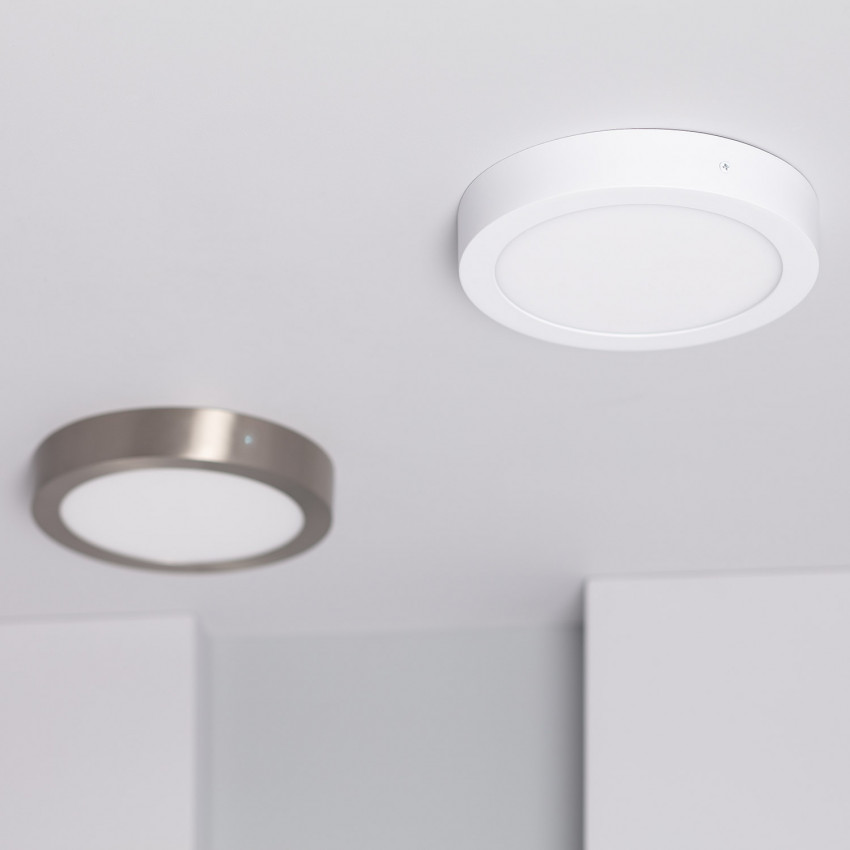 Plafón LED Circular 18W Marco Plata