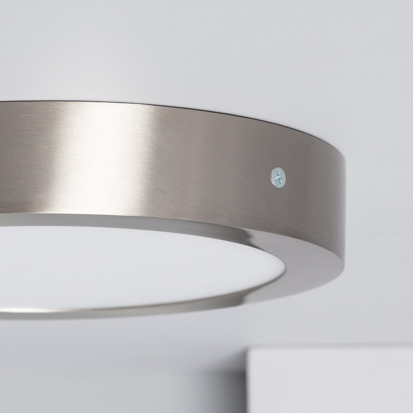 Plafón LED Circular 18W Marco Plata