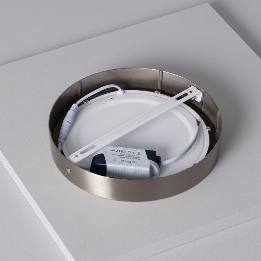 Plafón LED Circular 18W Marco Plata