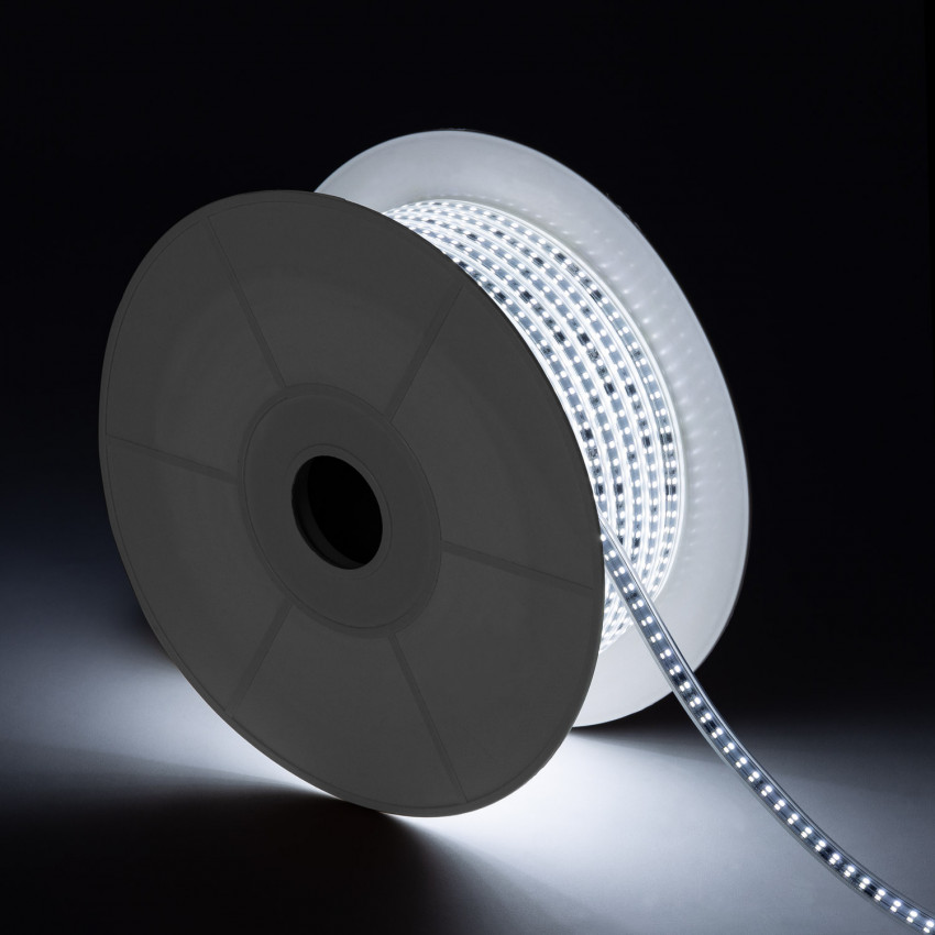LED Strip Rol Dimbaar 220V AC Solid 120 LED/m 50m Koel Wit IP65  in te korten elke 10 cm Breedte 14mm