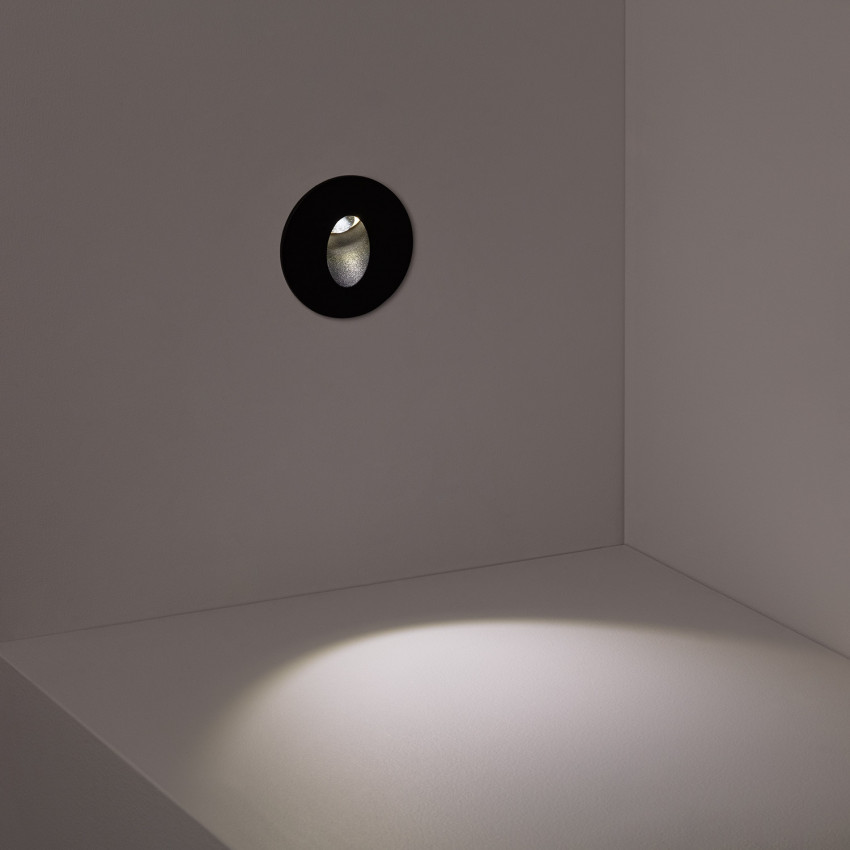 Baliza LED Adam Acabado Negro 1W