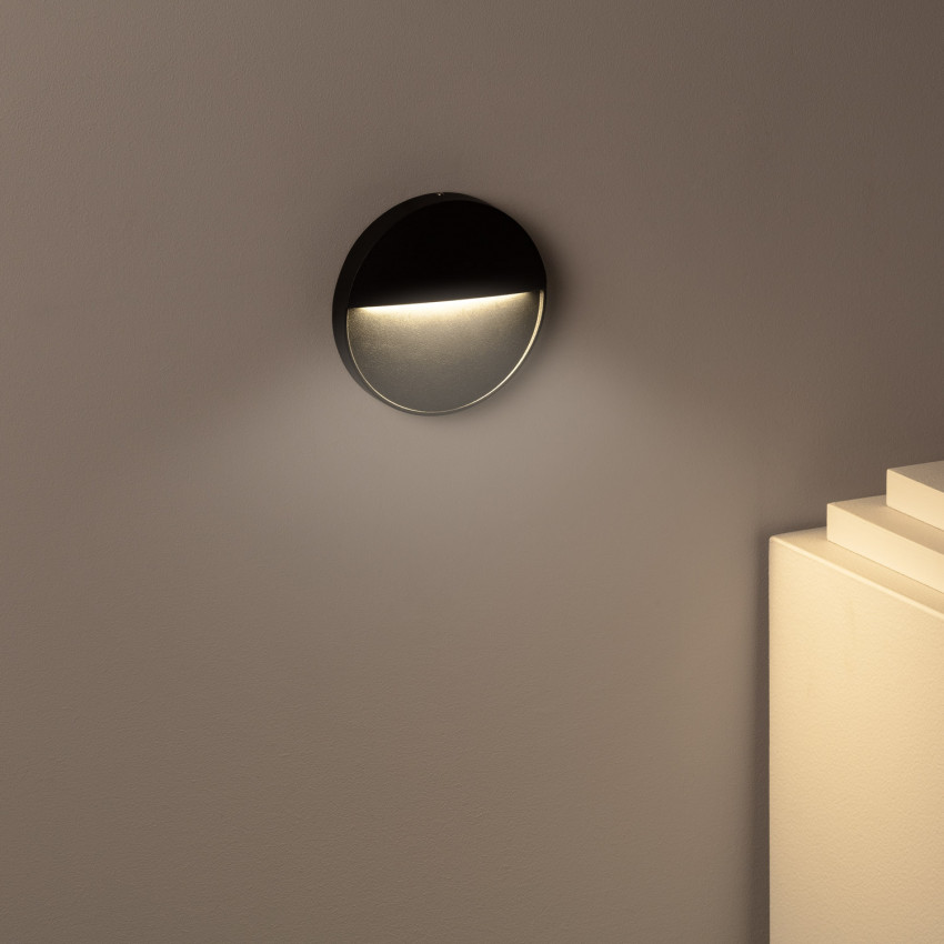 Aplique LED Jade Circular 3W Negro